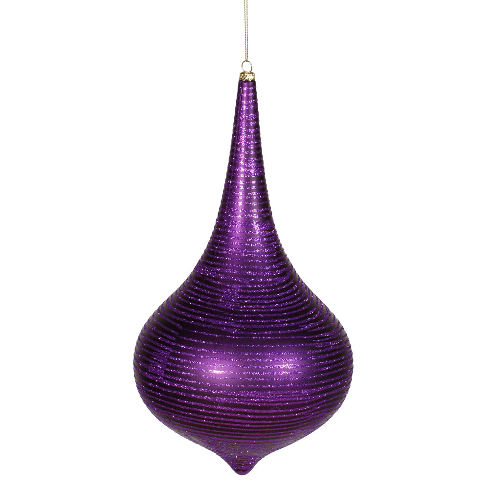 12" Purple Matte-Glitter Onion Drop