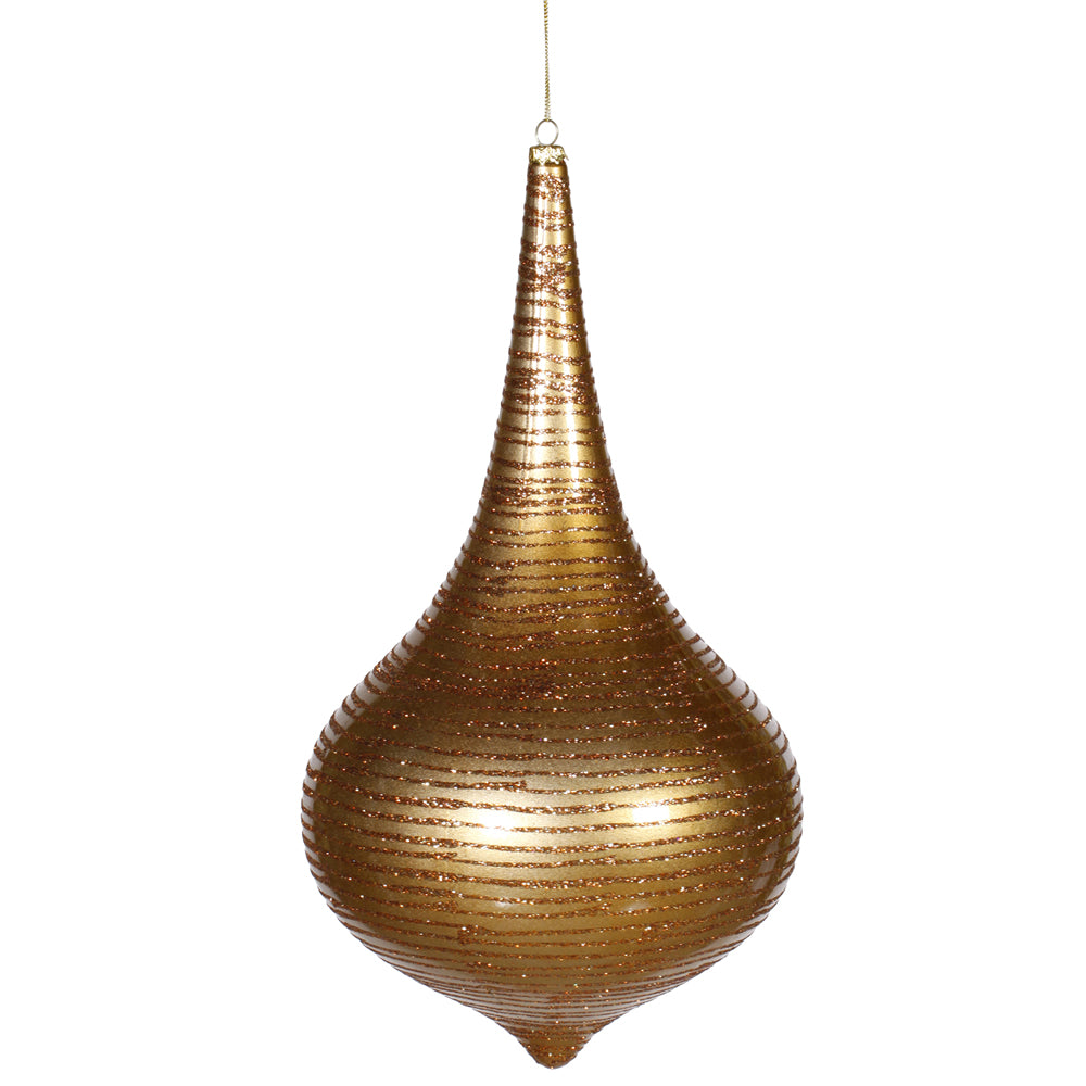 12" Antique Gold Matte-Glitt Onion Drop