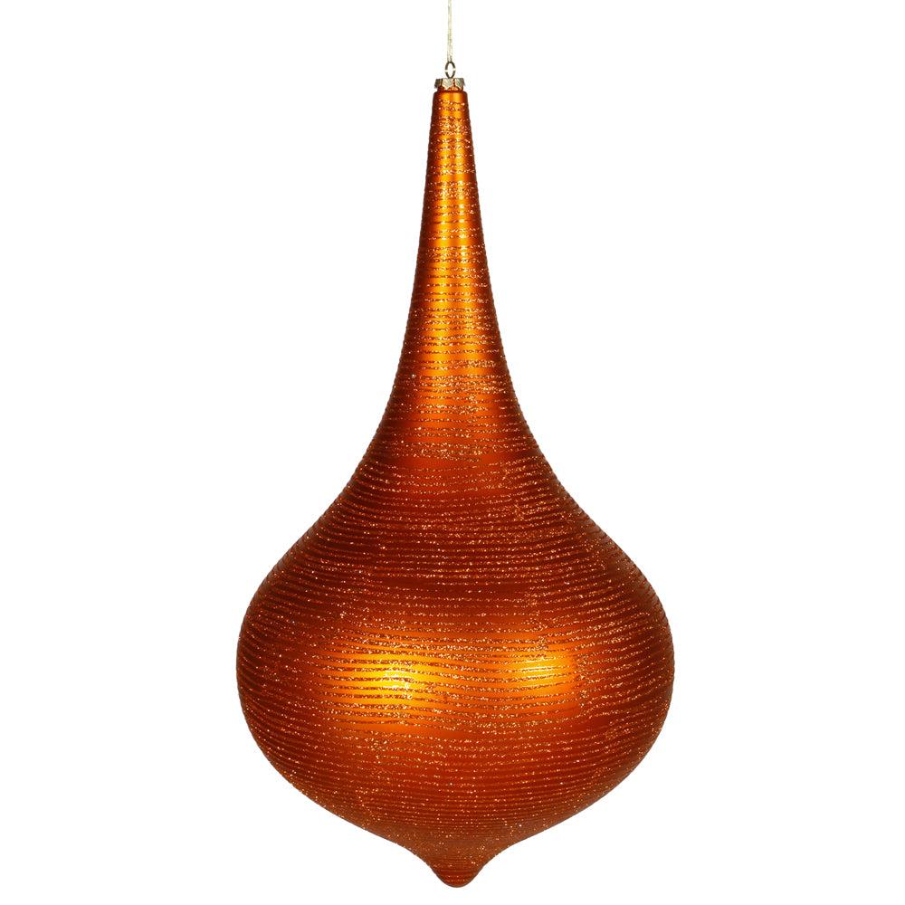 24" Burnish Orange Matte-Glitter Onion Drop