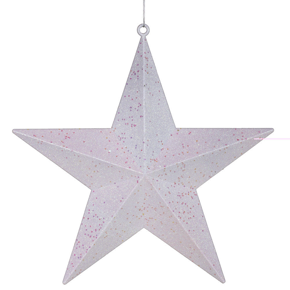 2PK - 6" Lime Glitter Star Ornament