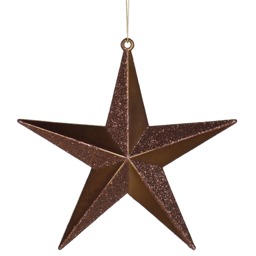 2PK - 6" Chocolate Glitter Star Ornament