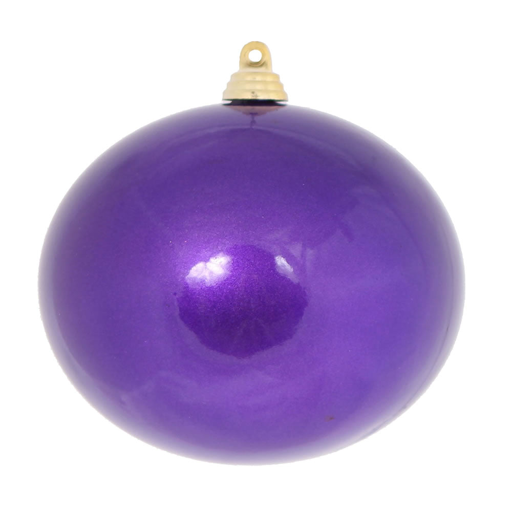 4" Purple Candy Finish Ball Ornament 4/Bx