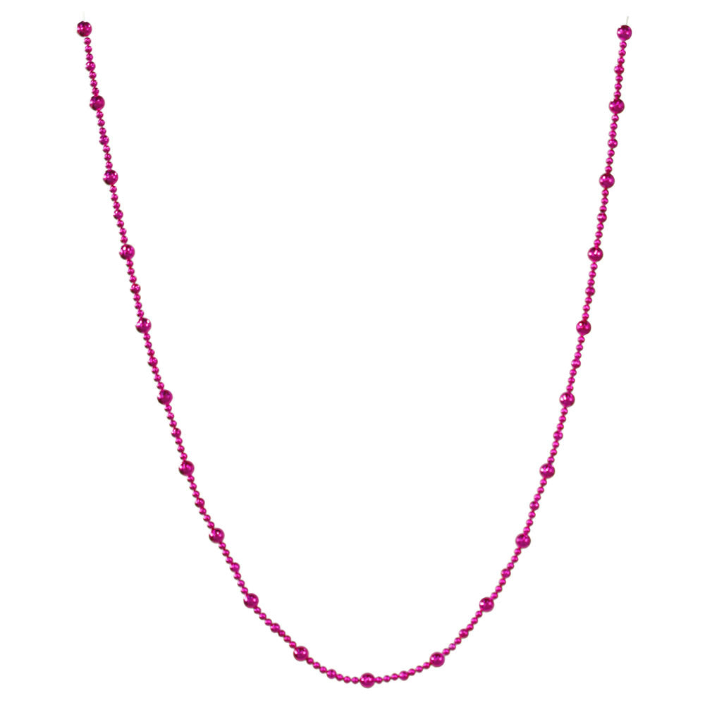9' Cerise Shiny Faceted Ball Garland