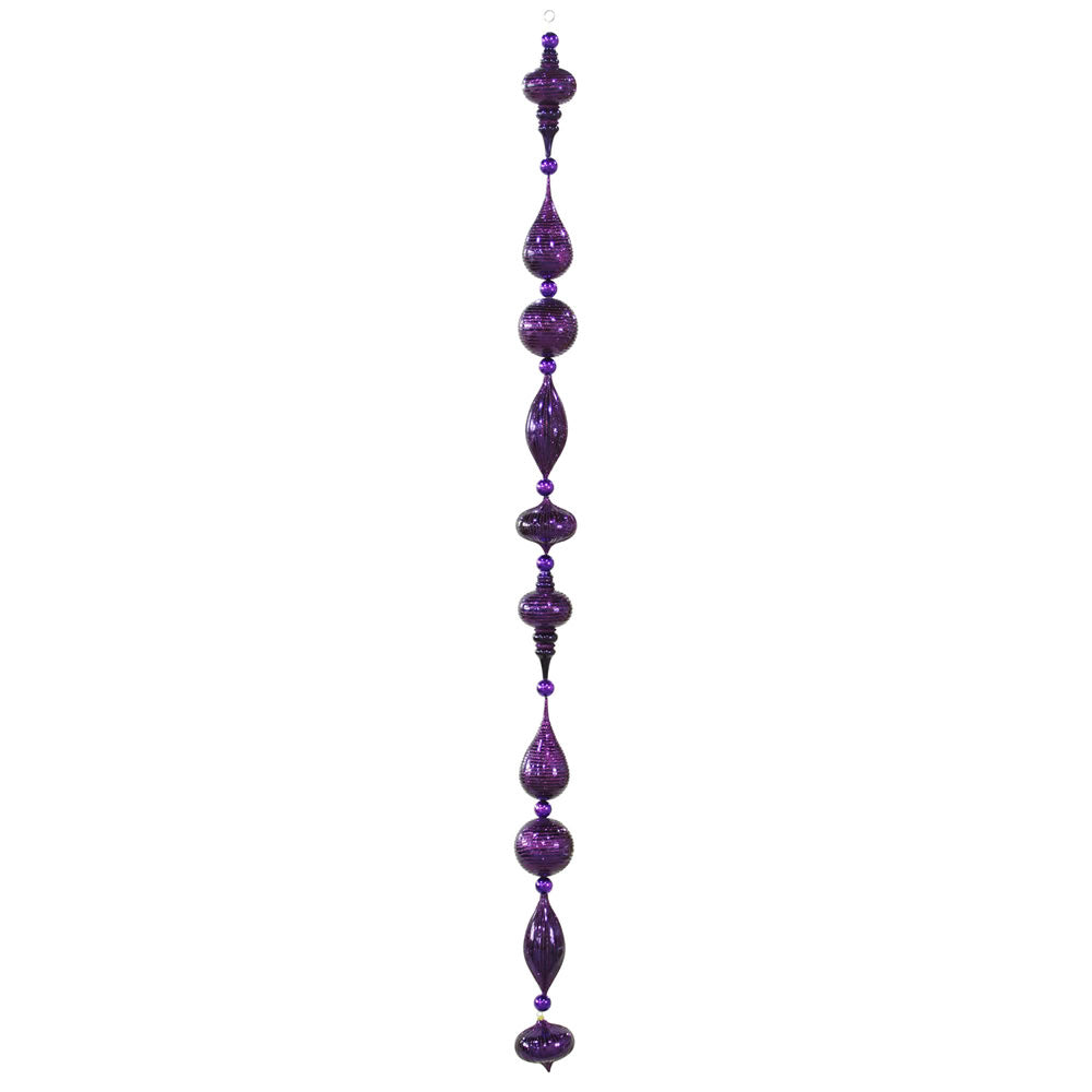 6' Purple Shiny Glitter Drop Garland