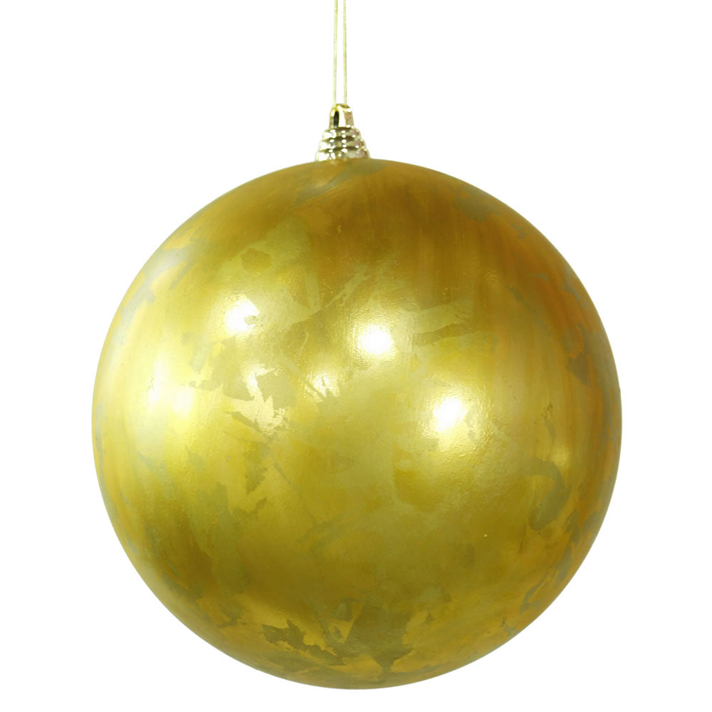 10" Antique Gold Foil Finish Ball Ornament