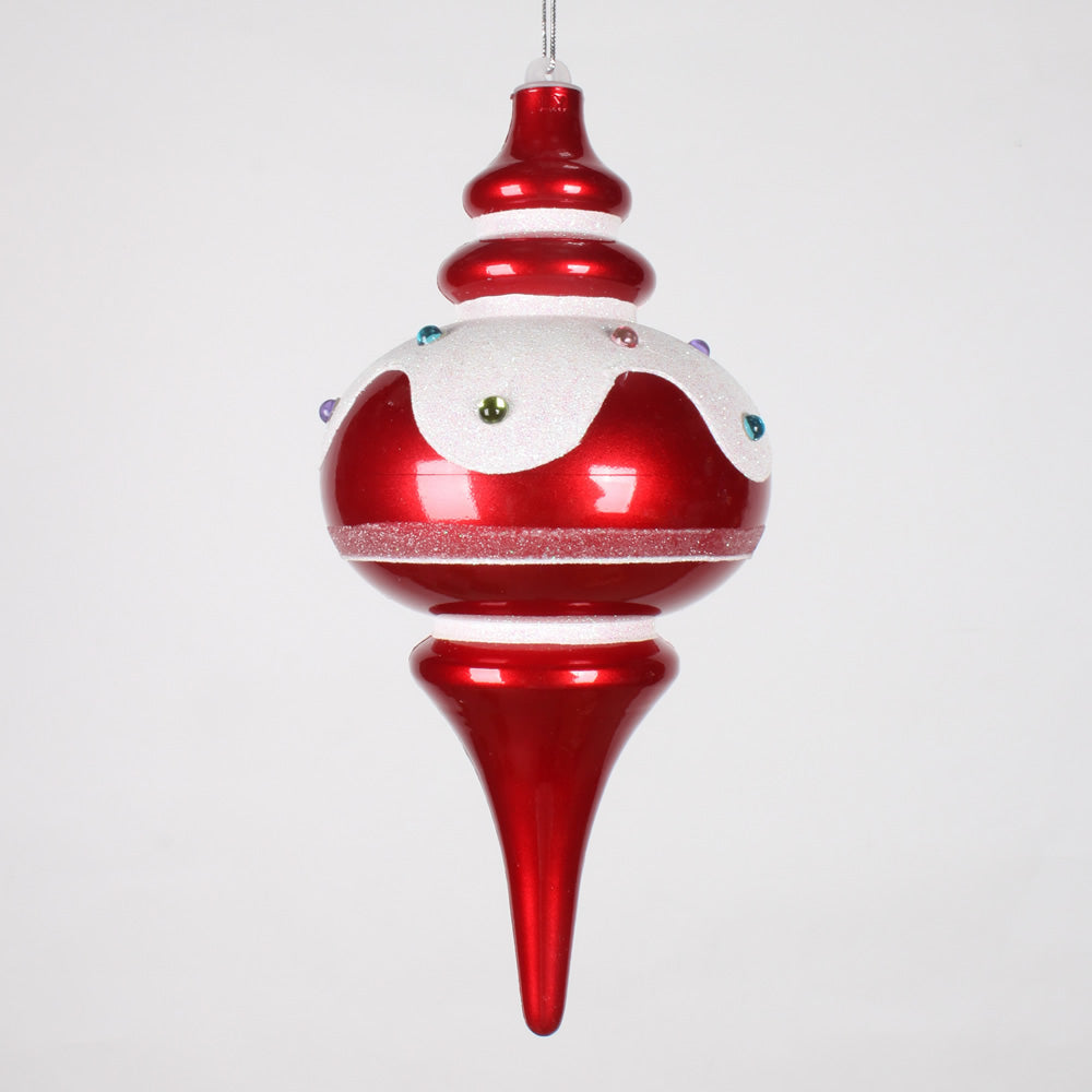 10'' Candy Red Snow Jewel Finial