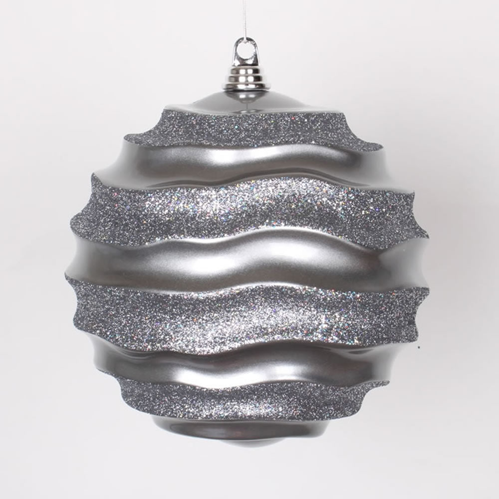 10" Pewter Candy Glitter Wave Ball