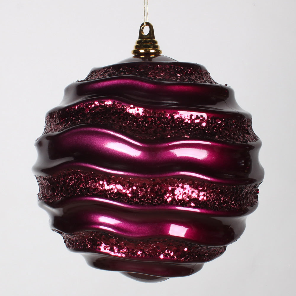 10'' Eggplant Candy Glitter Wave Ball