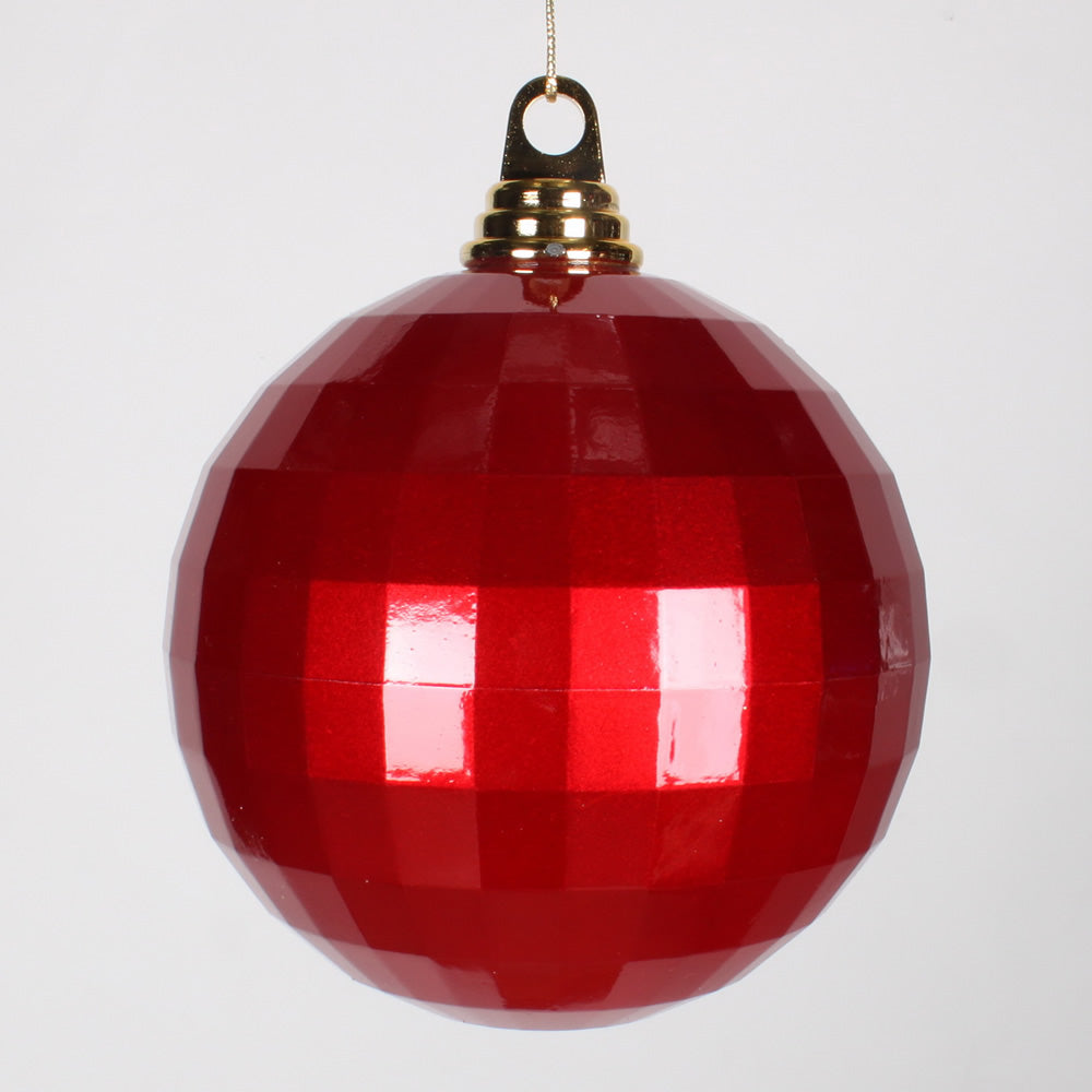 5.5'' Red Candy Mirror Ball Ornament 1/Bag