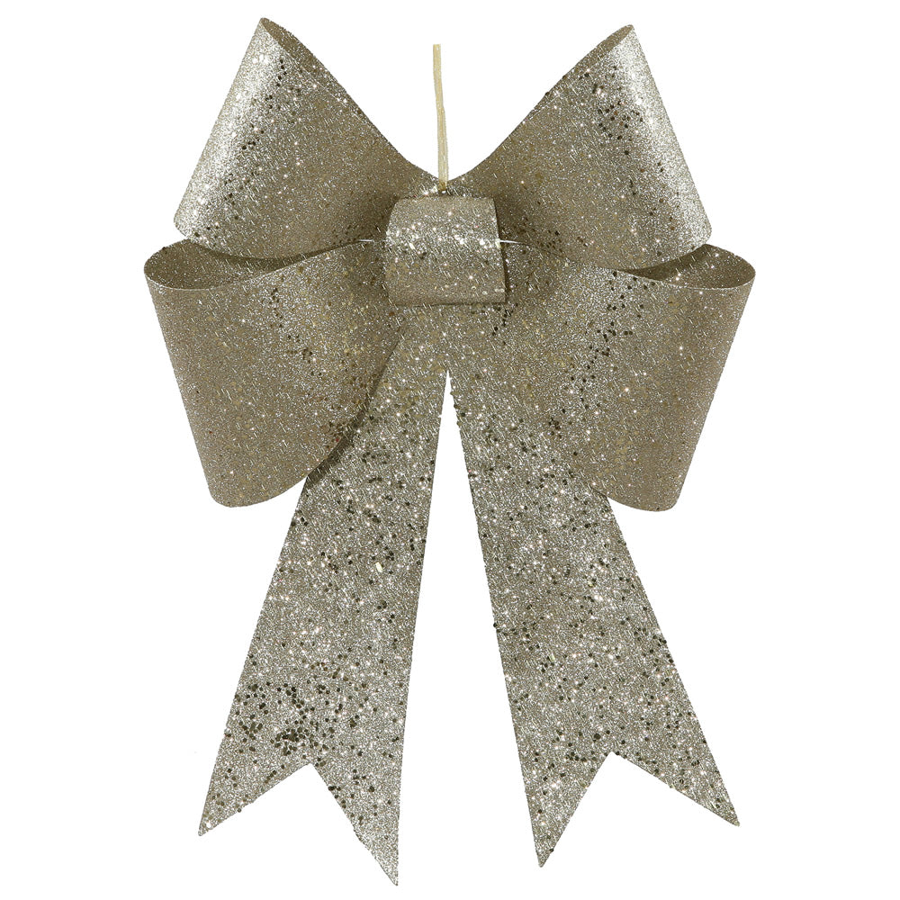 18'' Champagne Sequin Bow 2/Bag