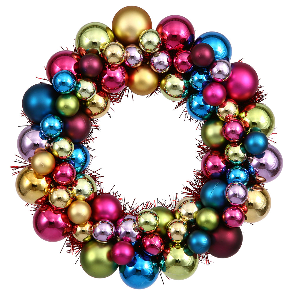 12" Multi Colored Ball Wreath