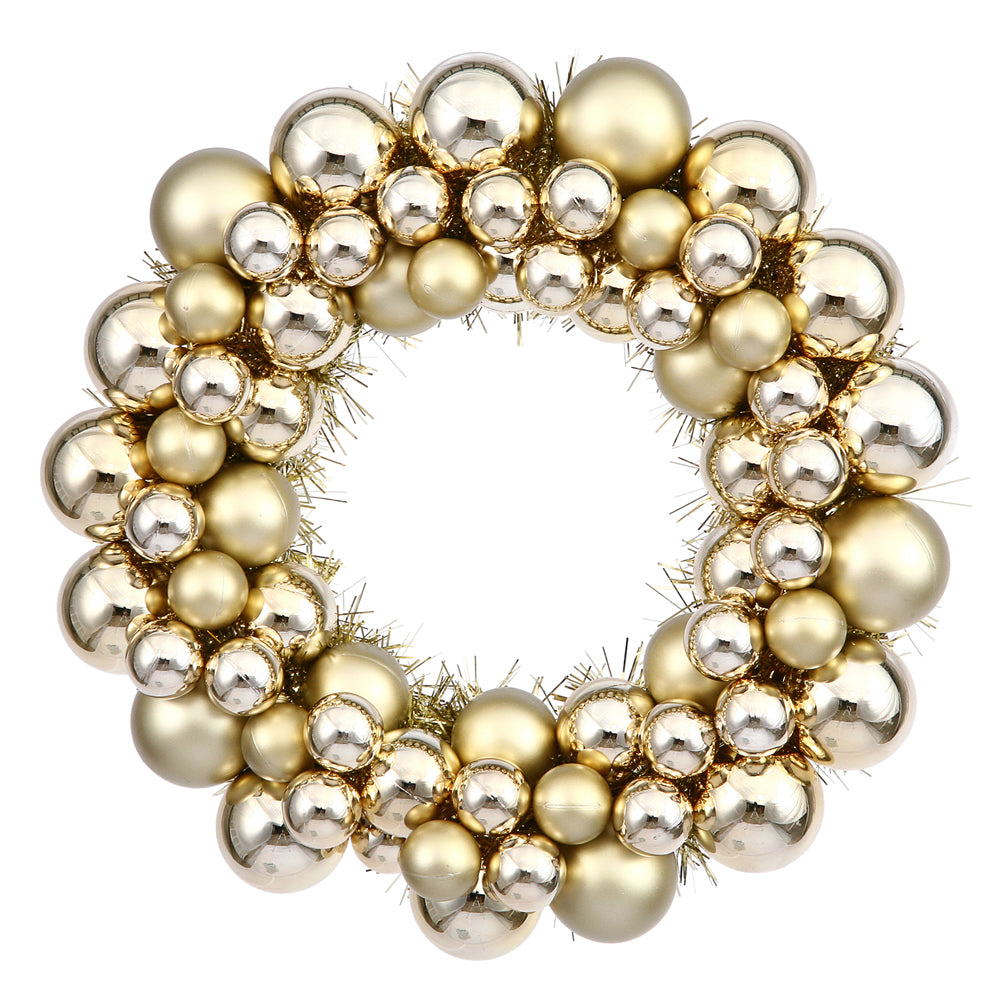 12" Gold Colored Ball Wreath