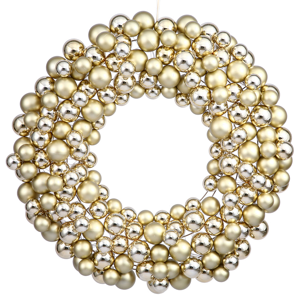 24" Gold Colored Ball Wreath