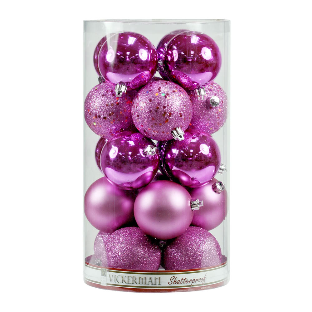 6" Orchid 4 Finish Ball Ornament Box of 4