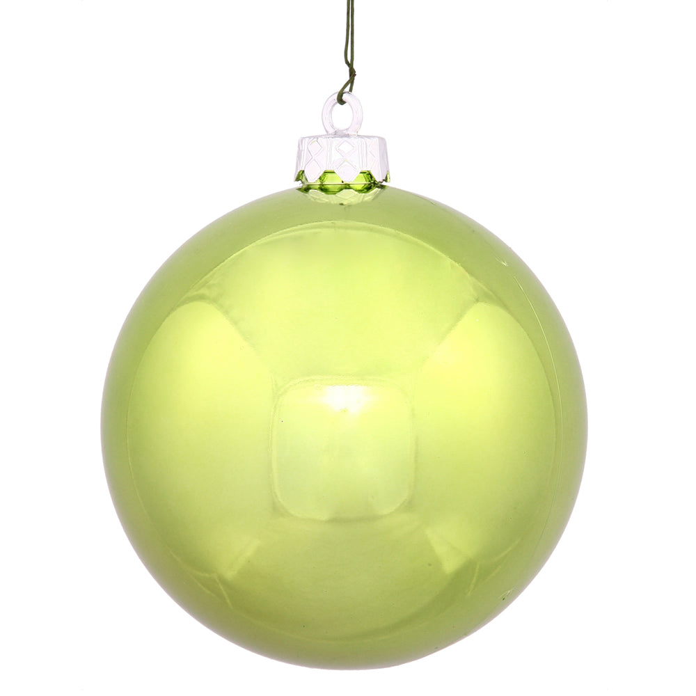 3" Lime Shiny Ball UV Drilled 12/Bag