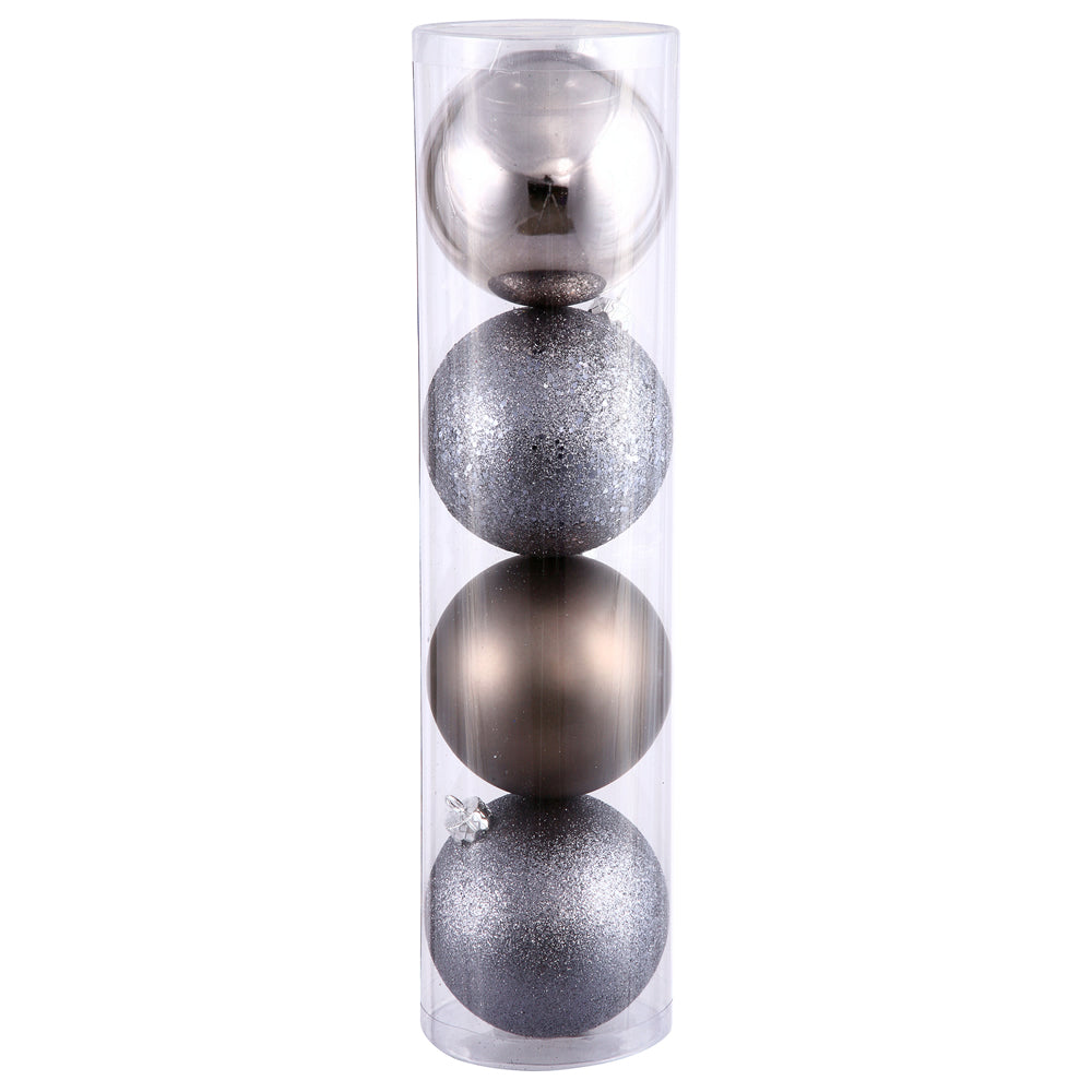 6" Pewter 4 Finish Ornament Box of 4