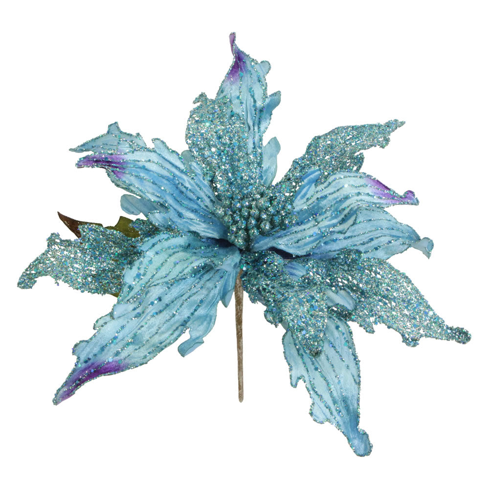 31" Aqua Velvet Poinsettia 14" Flower