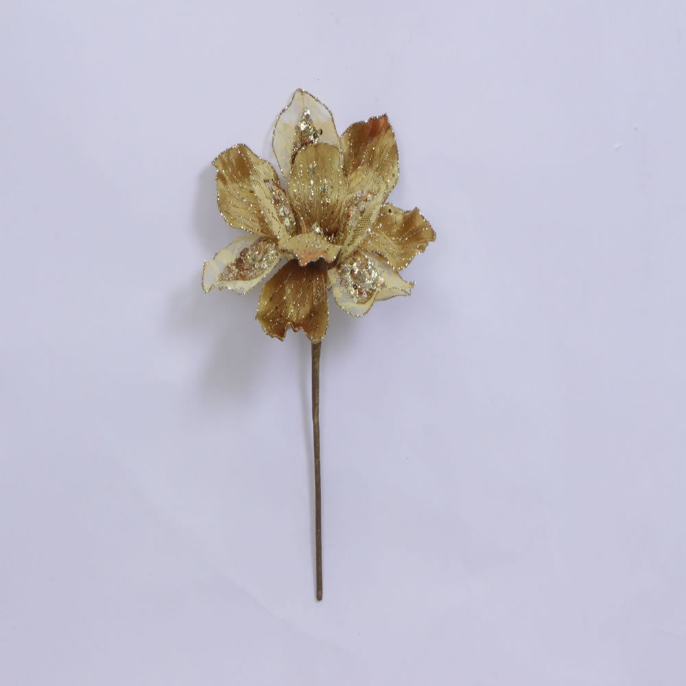 29" Gold Velvet Magnolia 9" Flower