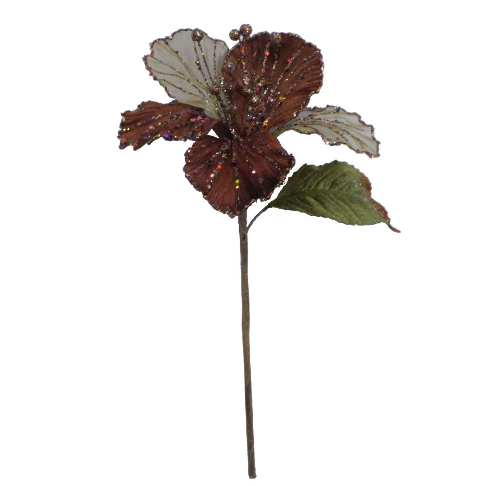 21" Chocolate Velvet Hybiscus 6" Flower