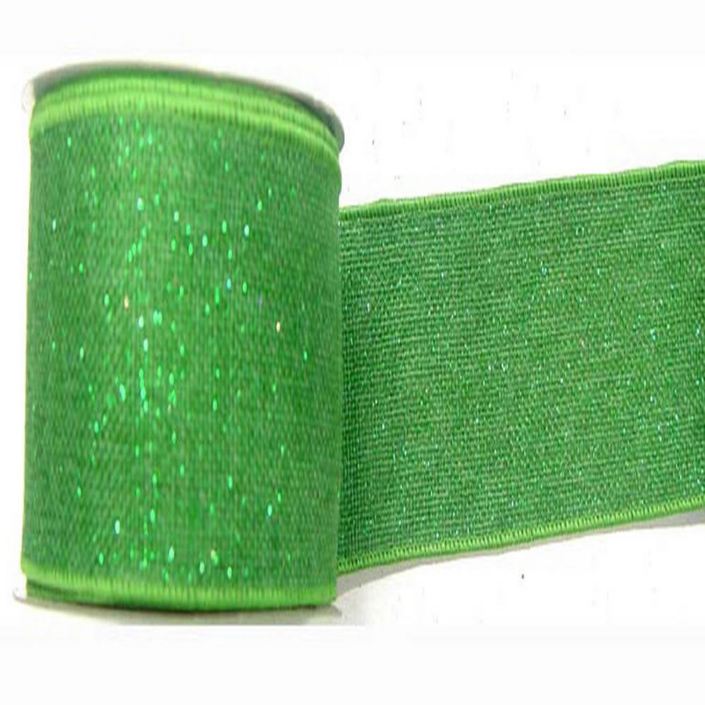 2.5" x 10yd Green Sparkle Burlap