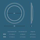 24Pk - Nicor RCD 6-in Low Profile Selectable Surface Mount LED Downlight - BulbAmerica