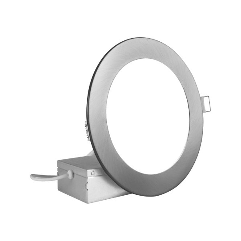 Nicor 6-in Round Nickel Canless 3000K LED Downlight