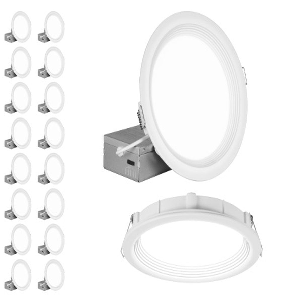 16Pk - Nicor RELSR 6-in Round Selectable Regressed LED Remodel Downlight