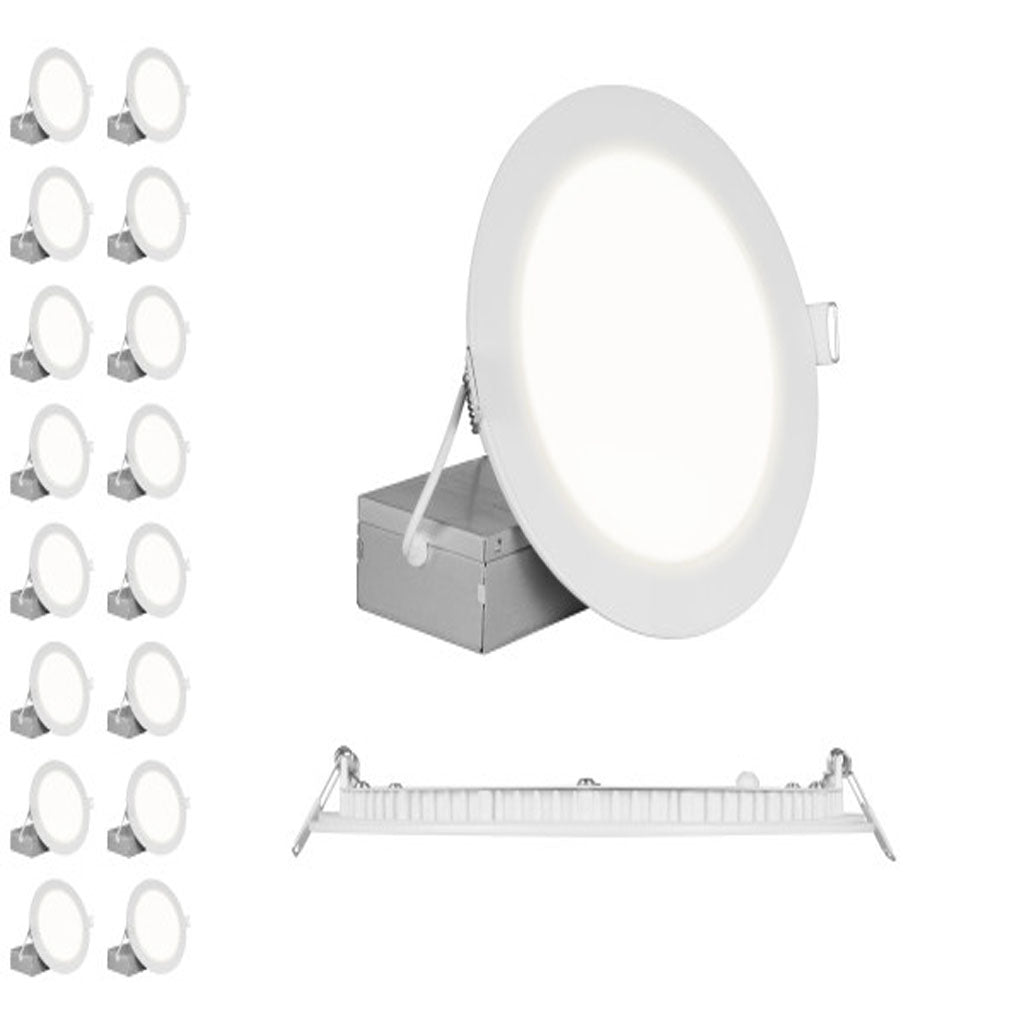 16Pk - Nicor 8-in Round White Canless 2700K LED Downlight