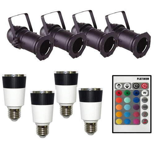 OPTIMA Par16 E27 LED Lamp w/ Remote Control x4