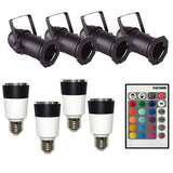 OPTIMA Par16 E27 LED Lamp w/ Remote Control x4