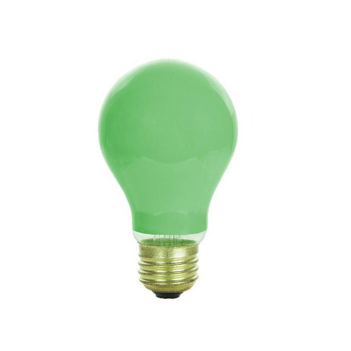 2PK - SUNLITE 60w A19 120v Medium Base Green Bulb