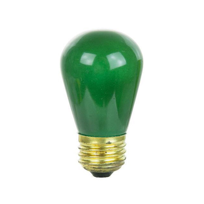 24Pk - Sunlite 11w S14 120v Medium Base Ceramic Green Bulb