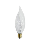 SUNLITE 25w Flame Tip 120volt Candelabra Base Clear incandescent Light Bulb