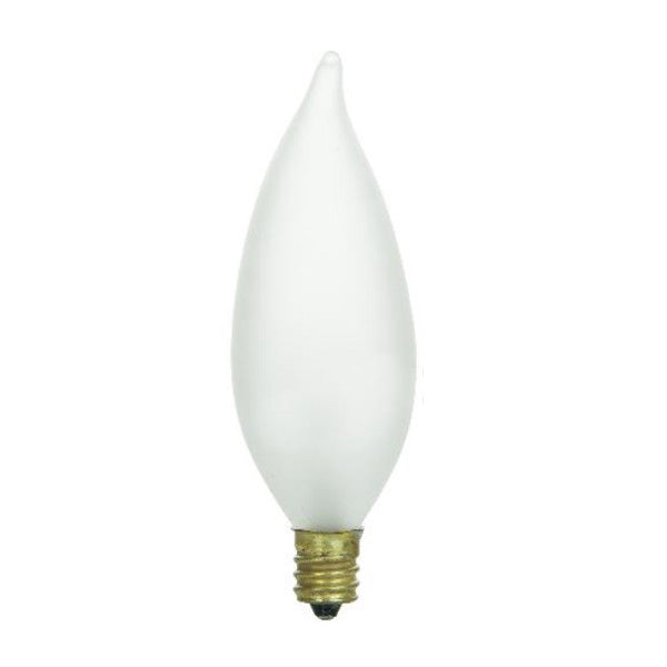 SUNLITE 60 watt incandescent candelabra based flame tip chandelier bulb