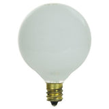 2Pk - Sunlite 40W 120V Globe G16.5 E12 White Incandescent Light Bulb
