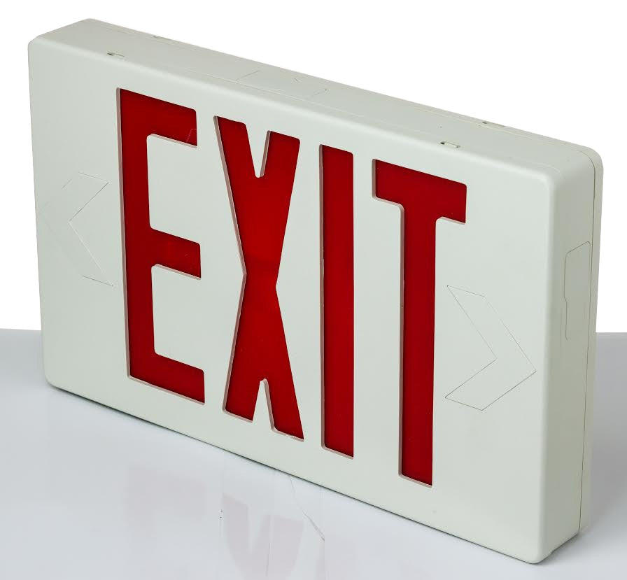 Sunlite Red LED Exit Sign with White Thermoplastic Housing 04308-SU