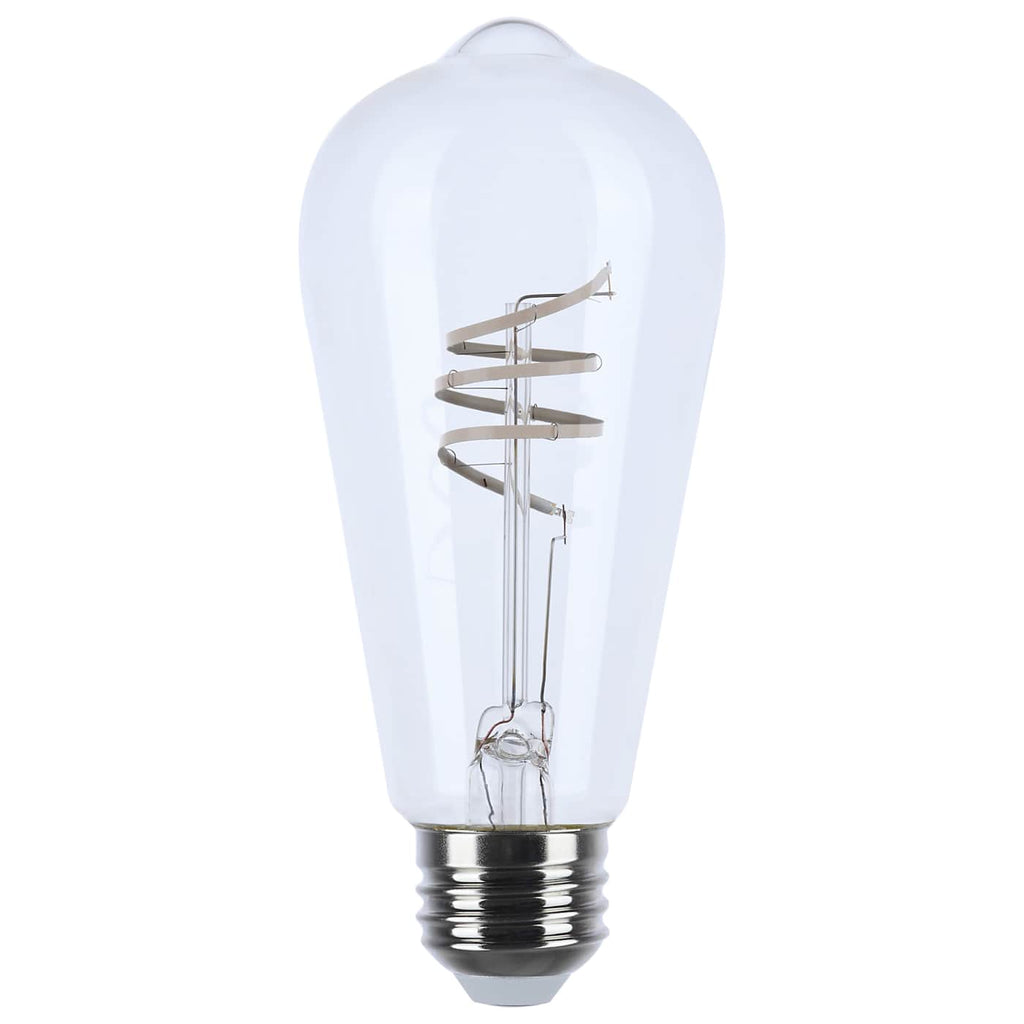Satco 6w ST19 LED Reminiscent Flex Coil Filament E26 Base 2700K 120v Clear Bulb