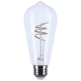 Satco 6w ST19 LED Reminiscent Flex Coil Filament E26 Base 2700K 120v Clear Bulb