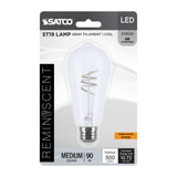Satco 6w ST19 LED Reminiscent Flex Coil Filament E26 Base 2700K 120v Clear Bulb_1