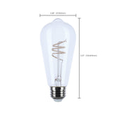 Satco 6w ST19 LED Reminiscent Flex Coil Filament E26 Base 2700K 120v Clear Bulb_3