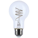 Satco 6w A19 LED Reminiscent Flex Coil Filament E26 Base 2700K 120v Clear Bulb
