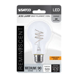 Satco 6w A19 LED Reminiscent Flex Coil Filament E26 Base 2700K 120v Clear Bulb_1