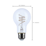 Satco 6w A19 LED Reminiscent Flex Coil Filament E26 Base 2700K 120v Clear Bulb_3