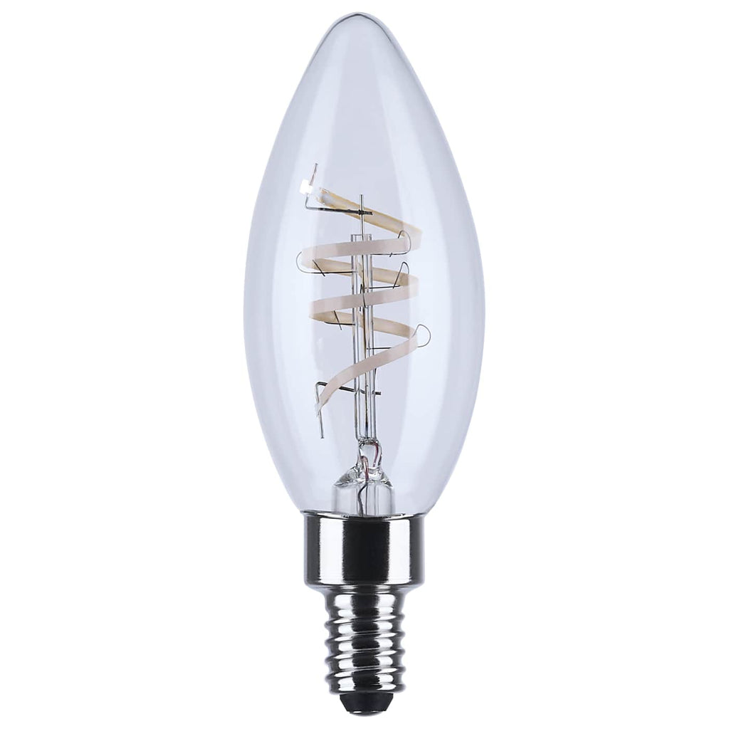2Pk - Satco 4w B11 LED Reminiscent Flex Coil Filament E12 Base 2700K 120v Bulb