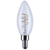 2Pk - Satco 4w B11 LED Reminiscent Flex Coil Filament E12 Base 2700K 120v Bulb