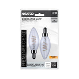 2Pk - Satco 4w B11 LED Reminiscent Flex Coil Filament E12 Base 2700K 120v Bulb_1