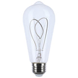 Satco 6w ST19 LED Reminiscent Flex Filament E26 Base 2700K 120v Clear Bulb