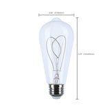Satco 6w ST19 LED Reminiscent Flex Filament E26 Base 2700K 120v Clear Bulb_3