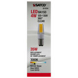 Satco 4W LED BA15d Bayonet Base 3000K Dimmable Frosted 120-130v Miniature Bulb - BulbAmerica