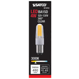 Satco 4W LED BA15d Bayonet Base 3000K Dimmable Frosted 120-130v Miniature Bulb_1